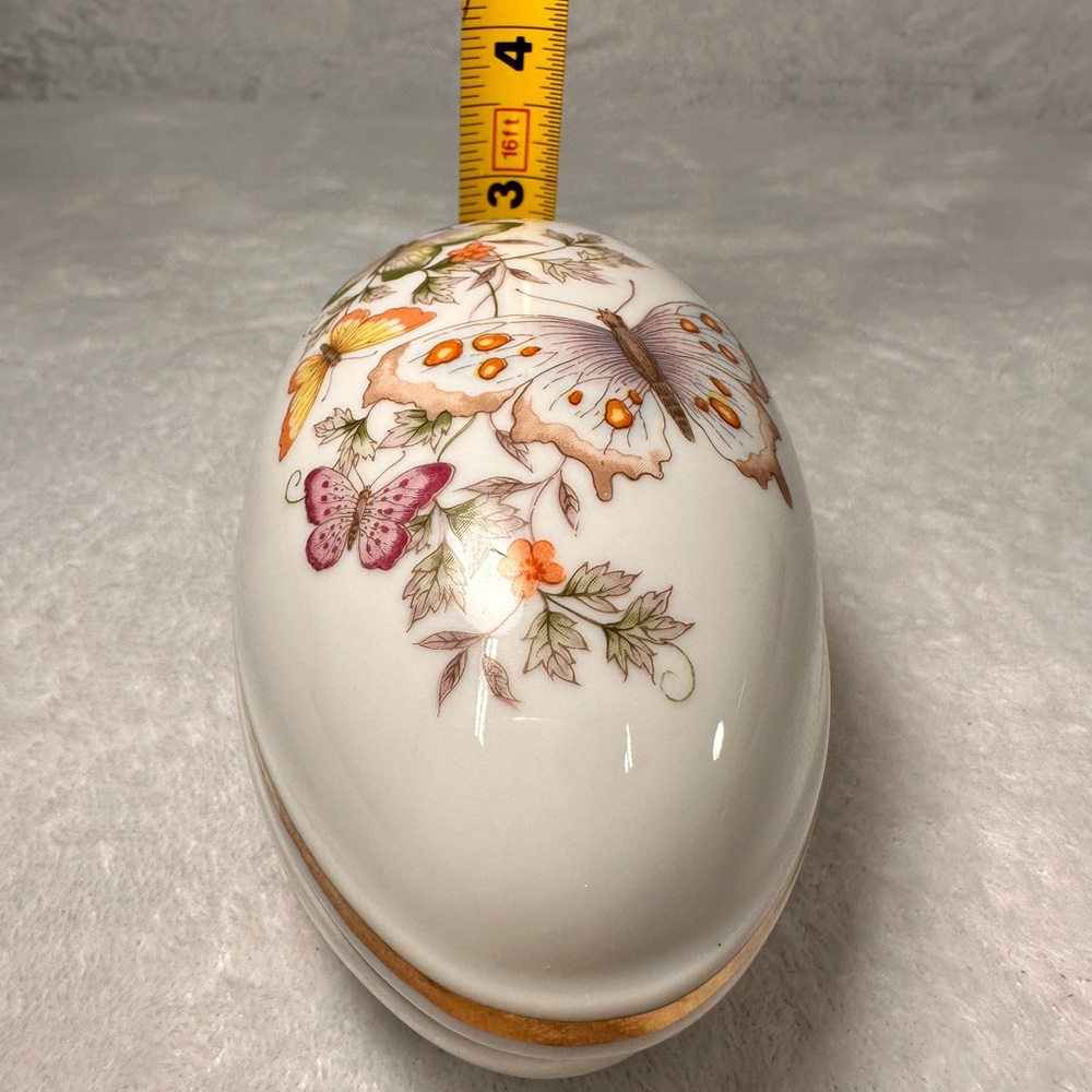 Vintage 2 Avon Butterfly Fantasy Porcelain Treasure Eggs 22K Trim 1974 Japan - Picture 14 of 14
